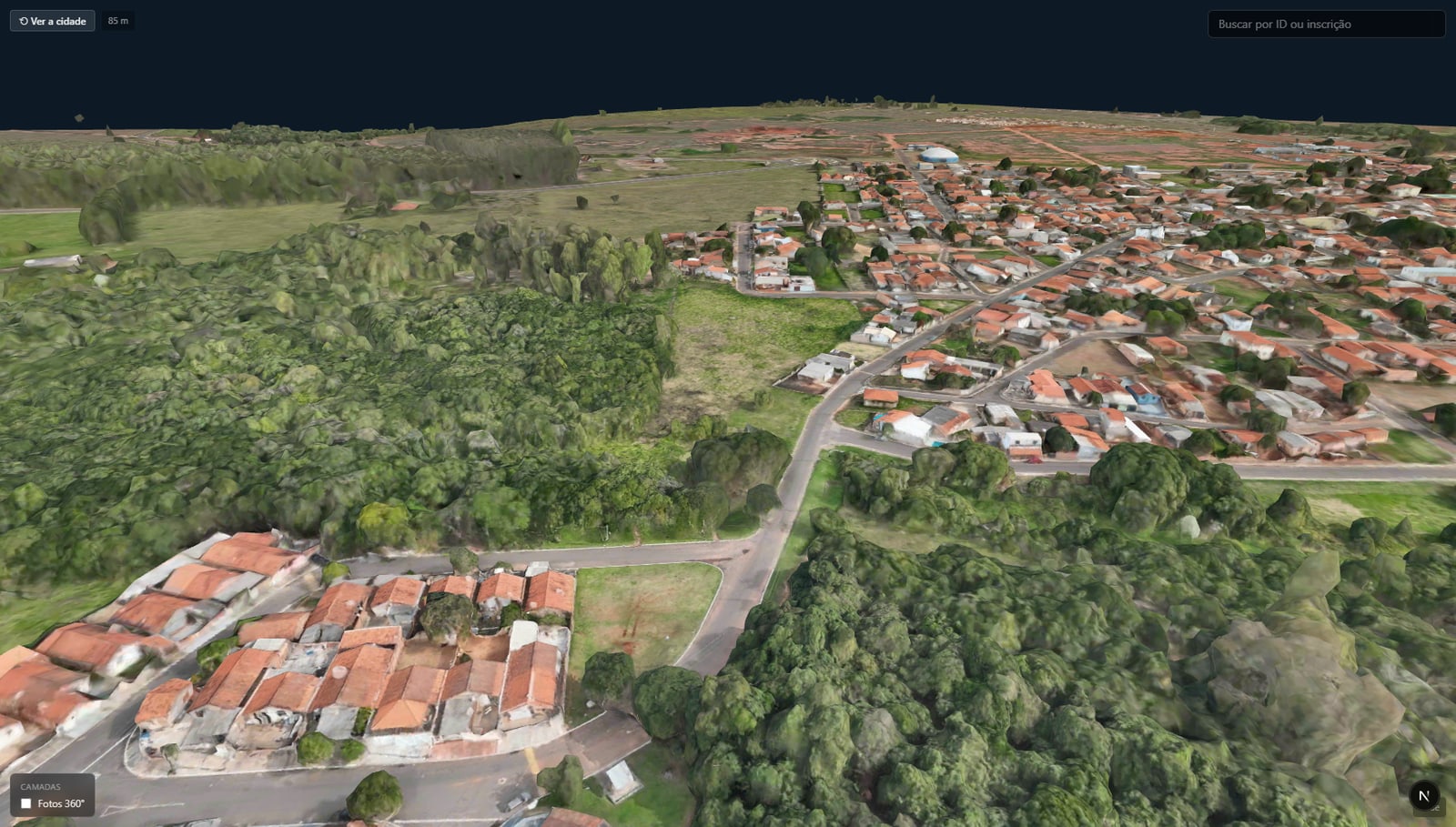 Malha fotogramétrica tridimensional da cidade, navegável dentro do ATTAMGEO